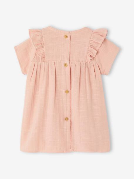 Newborn cotton gauze dress rose 
