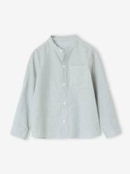 Boys-Striped Mao collar shirt for boys 