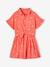 Tie-front blouse and skirt set for girls coral 