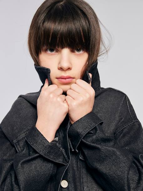 Oversized Denim Jacket for Girls, JONEN denim grey 