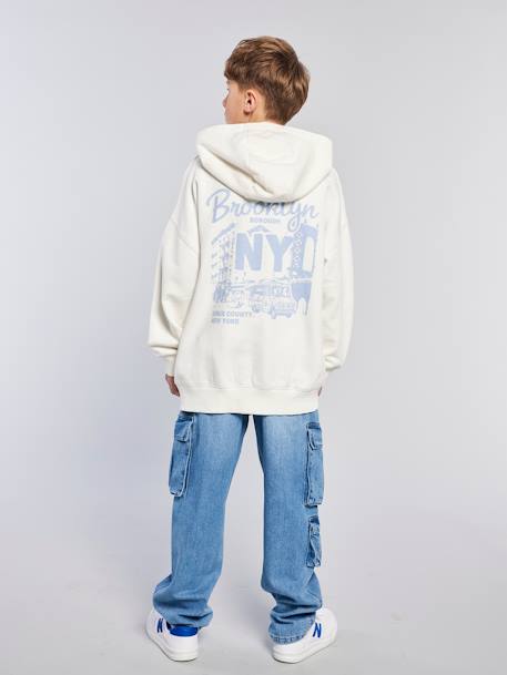 Loose fit denim battle trousers for boys bleached denim+denim grey 