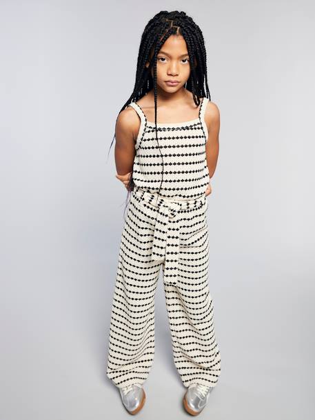 Fancy Knit Strappy Top for Girls, JONEN black+striped black 