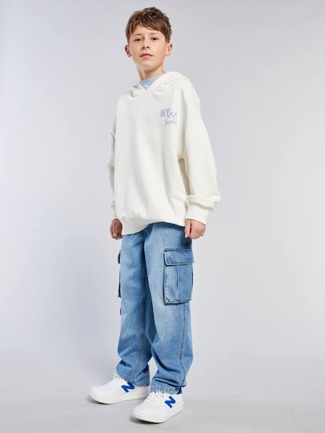 Loose fit denim battle trousers for boys bleached denim+denim grey 