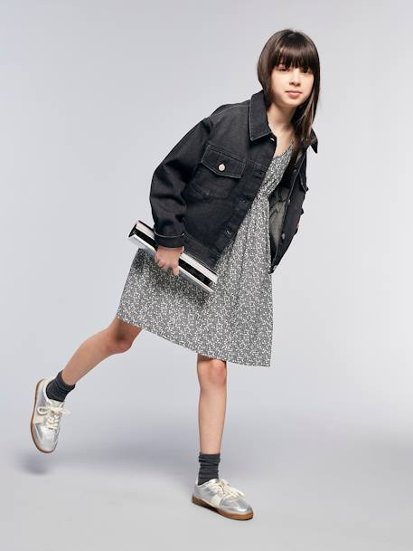 Oversized Denim Jacket for Girls, JONEN denim grey 