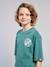 T-Shirt with Front/Back Motif, Faded Effect, JONEN aqua green+ecru 