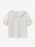 Girl's t-shirt with English embroidery collar CYRILLUS in organic cotton ecru 