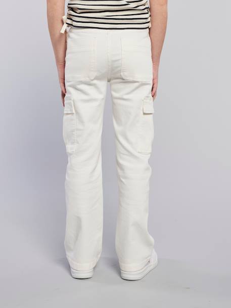 Cargo Trousers for Girls, JONEN anthracite+ecru 