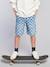 Loose-Fit Gingham Bermuda Shorts, JONEN bleached denim 