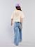 Distressed Wide-Leg Jeans for Girls, JONEN light blue+medium blue 