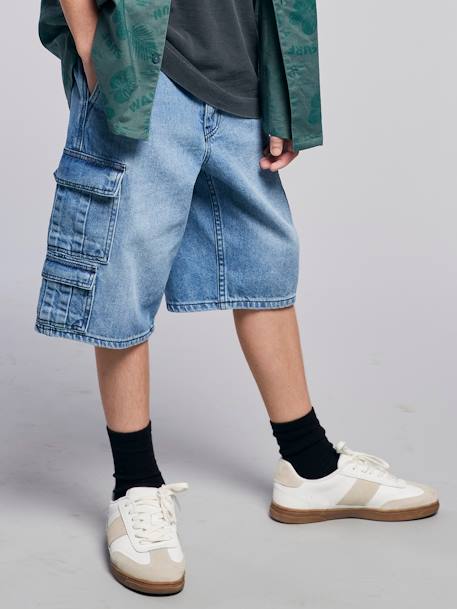 Skater Shorts, JONEN bleached denim+denim grey 