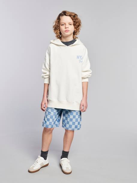 Loose-Fit Gingham Bermuda Shorts, JONEN bleached denim 