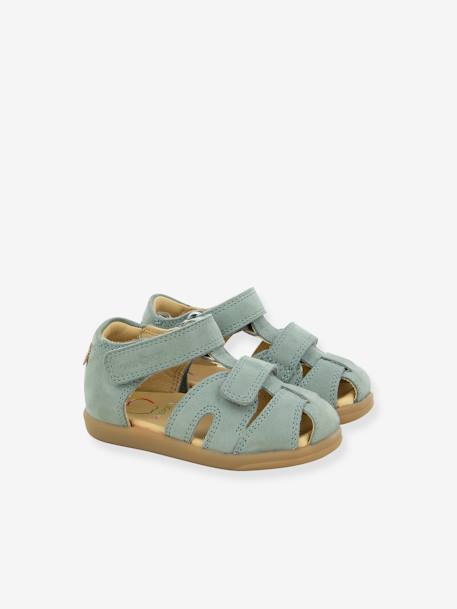Sandals for Babies, Pika Scratch SHOO POM® aqua green+camel 