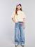 Distressed Wide-Leg Jeans for Girls, JONEN light blue+medium blue 
