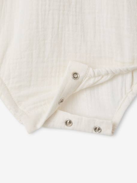 Baby bodysuit with a frilled collar ecru 