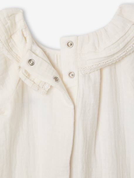 Baby bodysuit with a frilled collar ecru 