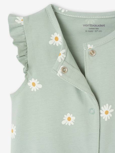 Pack of 2 floral baby sleepsuits sage green 