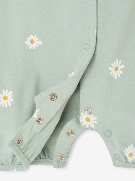 Pack of 2 floral baby sleepsuits sage green 