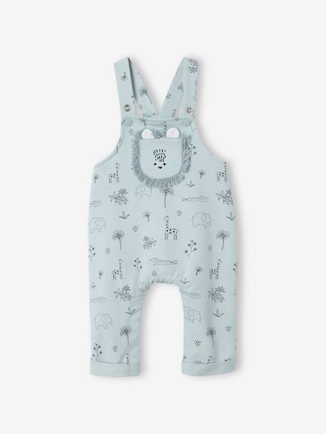 3-piece baby outfit: dungarees + bodysuit + scarf blue 