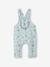 3-piece baby outfit: dungarees + bodysuit + scarf blue 