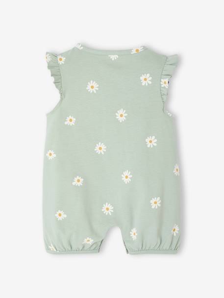 Pack of 2 floral baby sleepsuits sage green 