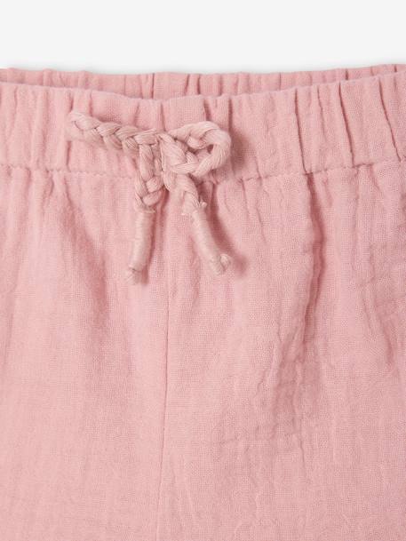 Pack of 2 baby shorts, 1 plain + 1 printed rose 