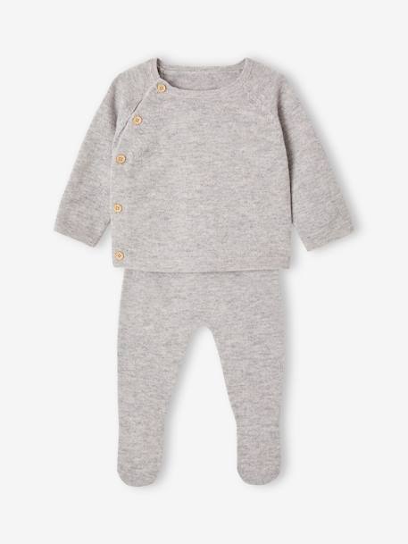 Cashmere & Wool Set for Babies by ENVIE DE FRAISE marl grey 