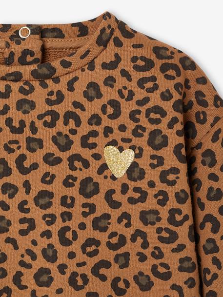 Leopard Sweatshirt for Baby & Mum, Capsule Collection by ENVIE DE FRAISE beige+dark grey 