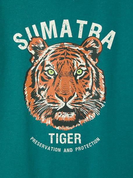 Tiger print T-shirt for boys fir green 