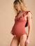 One-Piece Frilly Swimsuit, Maternity & Nursing, ENVIE DE FRAISE terracotta 