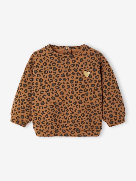 Leopard Sweatshirt for Baby & Mum, Capsule Collection by ENVIE DE FRAISE beige+dark grey 