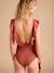 One-Piece Frilly Swimsuit, Maternity & Nursing, ENVIE DE FRAISE terracotta 