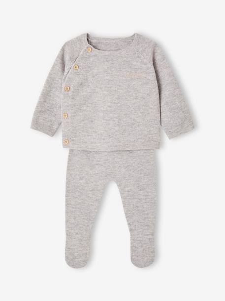 Cashmere & Wool Set for Babies by ENVIE DE FRAISE marl grey 