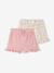 Pack of 2 baby shorts, 1 plain + 1 printed rose 