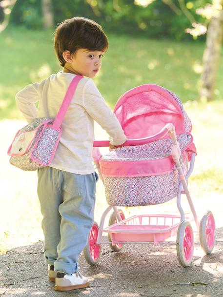 Floral Pram for Baby Dolls, COROLLE rose 