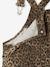 Printed dungarees for girls beige 