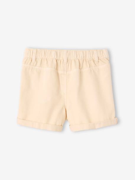 Girls' shorts with patch pockets rose+vanilla 