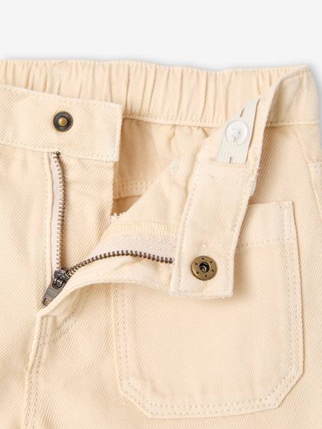 Girls' shorts with patch pockets rose+vanilla 