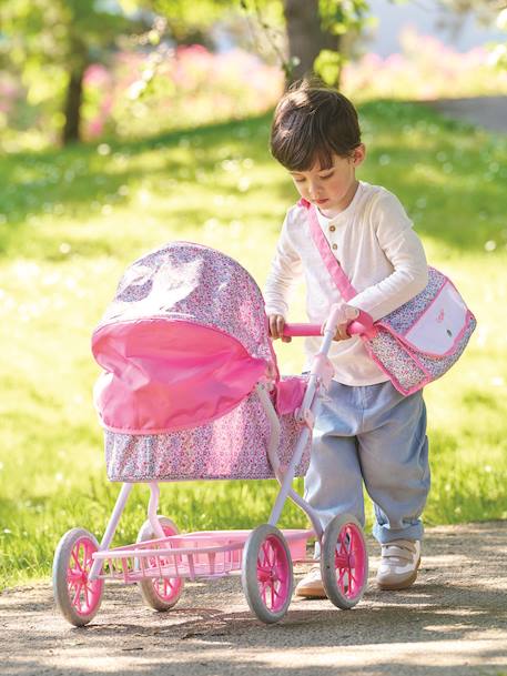 Floral Pram for Baby Dolls, COROLLE rose 
