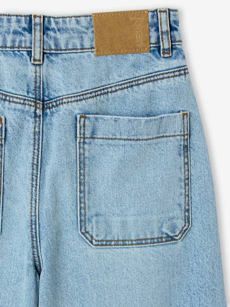 Distressed Wide-Leg Jeans for Girls, JONEN light blue+medium blue 