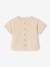 Baby Outfit: Striped Linen-Look Shirt + Gauze Shorts grey blue 