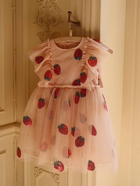 Yvonne Sequin & Frill Dress, KONGES SLOJD rose 