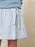 Seersucker skort for girls CYRILLUS striped blue 