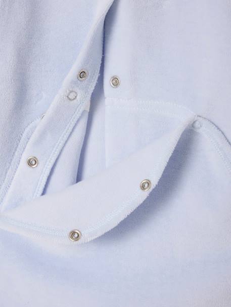 Velour Sleepsuit, ENVIE DE FRAISE sky blue 