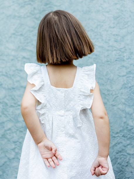 Embroidered Sarah dress for girls - Plume occasion wear - CYRILLUS ecru 