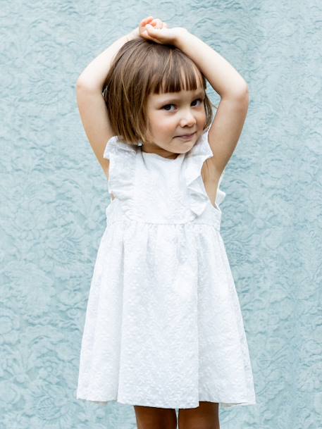 Embroidered Sarah dress for girls - Plume occasion wear - CYRILLUS ecru 