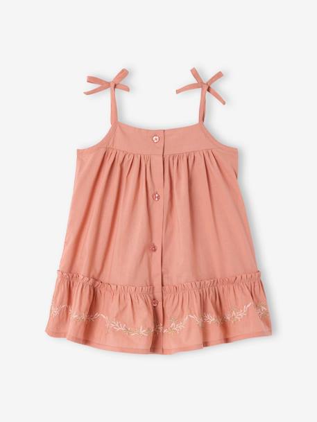 Embroidered Dress for Babies rose 