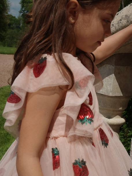 Yvonne Sequin & Frill Dress, KONGES SLOJD rose 