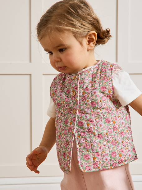 Baby CYRILLUS Liberty® fabric jacket printed pink 
