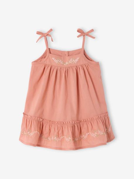 Embroidered Dress for Babies rose 