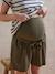 Lyocell Shorts with Belly Band for Maternity khaki 